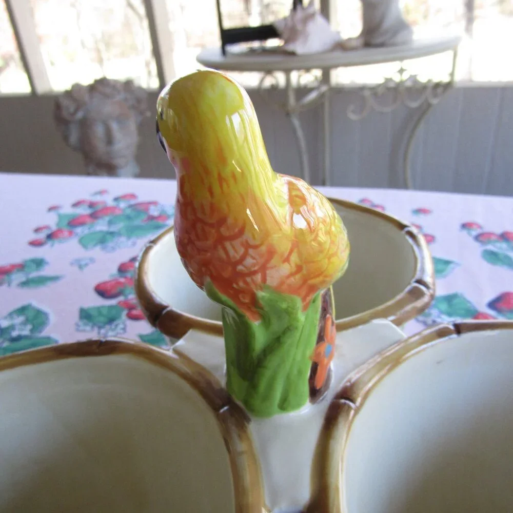 Global Home Parrot 3 Section Condiment Serving Bowl